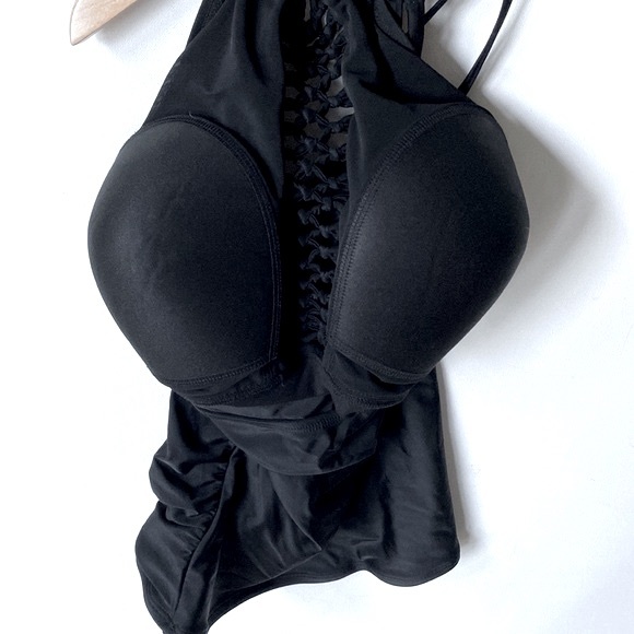 Swimsuits For All Tankini Black TOP ONLY, Size 22 - Picture 7 of 8